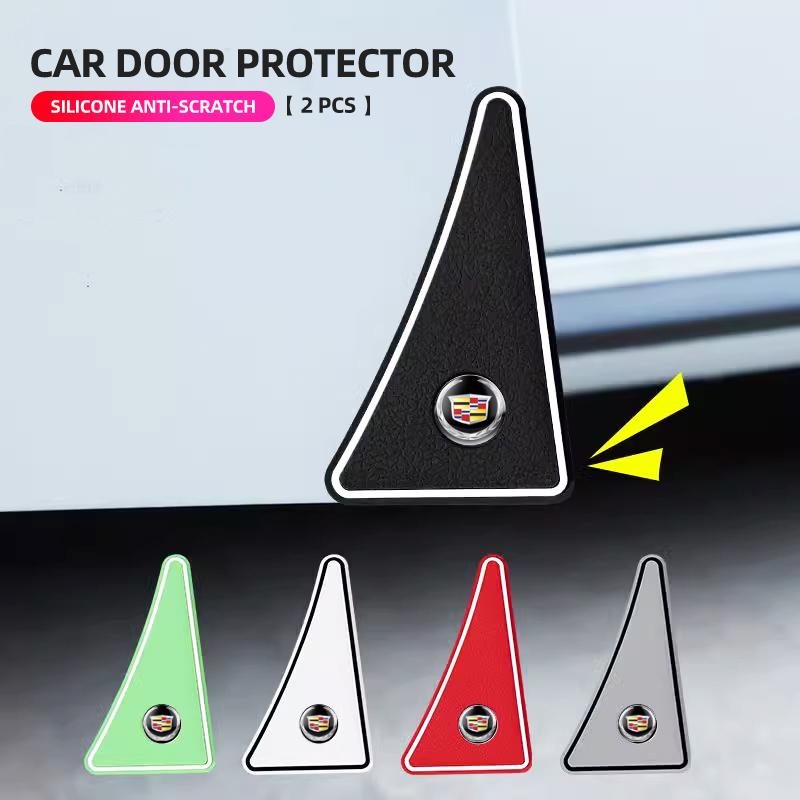 2pc Car Door Corner Protective Covers Anti-Collision Stickers for Cadillac Logo Escalade CTS ATS SRX XTS XT5 STS CT5 CT6 BLS XLR