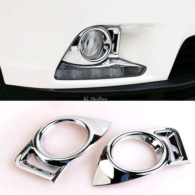 Chrome For Toyota Highlander 2015 2016 2017 Car Exterior Front Rear Fog Light Lamp Foglight Decor Frame Cover Accessories