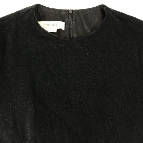 Made in Italy / CARACTERE / Velour Short Sleeve Dress [Women’s M / 38 / Black](USED)