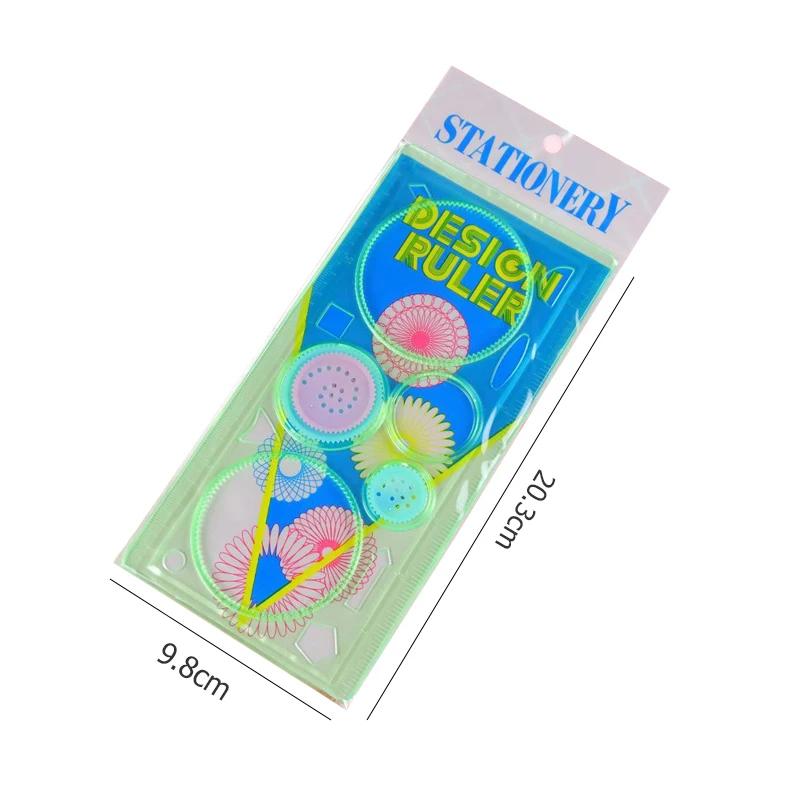 Spirograph Art Drawing Ruler Children DIY Handmade Painting Template Multifunctional Cartoon Color Developmental Toys Gifts TMZ