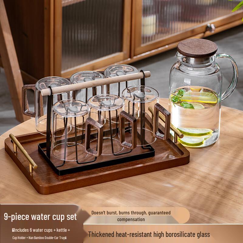 High Borosilicate Glass Kettle & 6-Cup Set