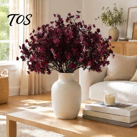 Realistic Silk Flowers for Stands Artificial Fall Indoor Outdoor Decor, Weatherproof Autumn Floral Warm Tones Arrangements with Flexible Stems