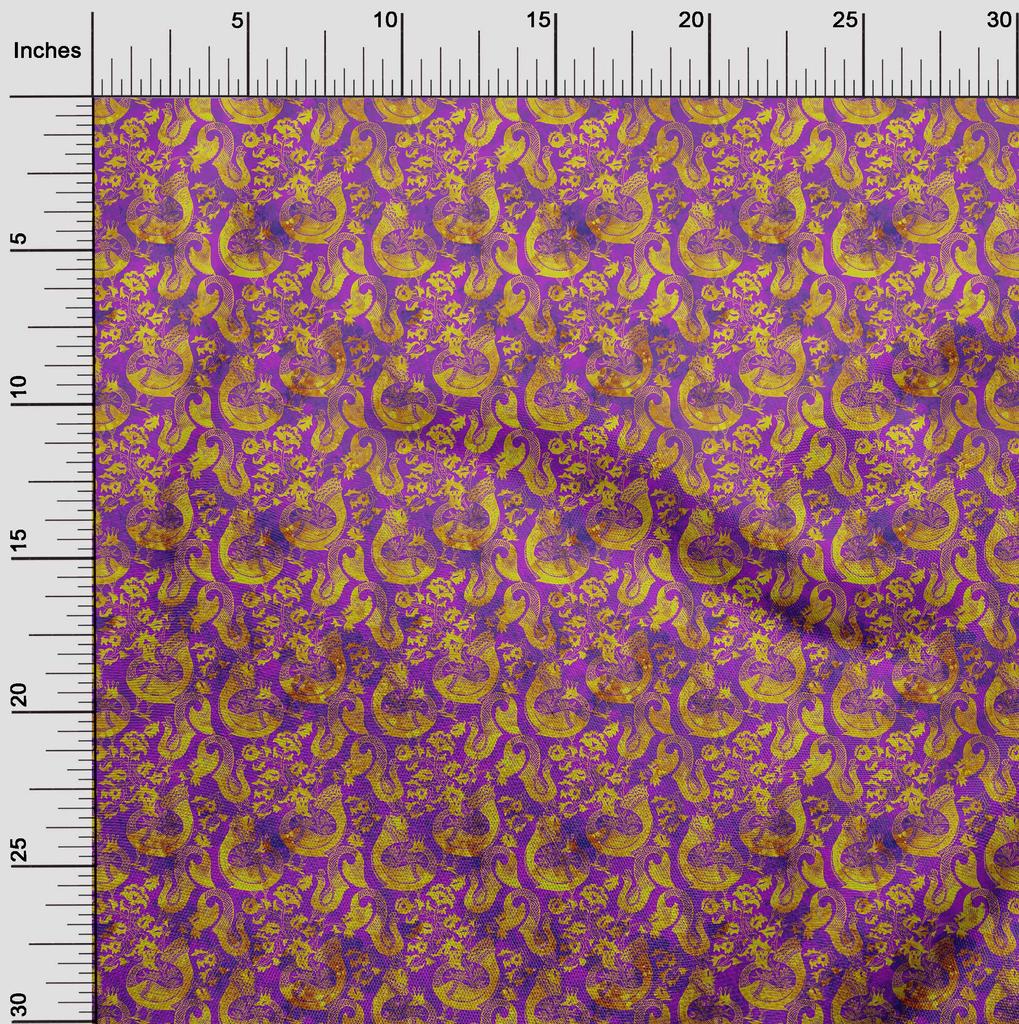 oneOone Cotton Flex Magenta Fabric Batik Sewing Material Print Fabric By The Yard 40 Inch