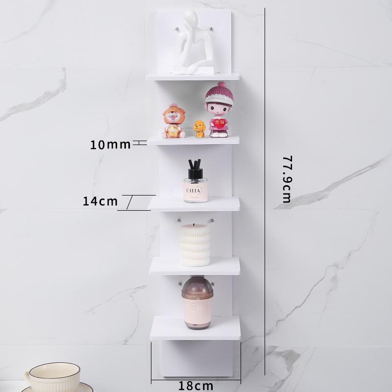 Multi-layer Wooden Storage Rack for Bathroom and Kitchen Walls