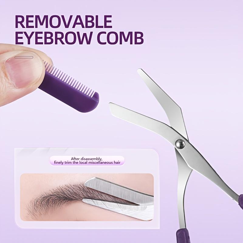Xiaomi Dual-Ended Purple Eyebrow Trimmer Built-in Comb Purple Eyebrow Scissors Stainless Steel Precision Tool for Perfect Eyebrow