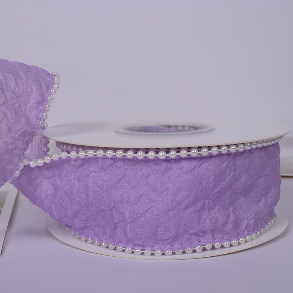 Pearl Pleated Gradient Ribbon 4cm Width 5 Yards Length Bubble Ribbon Edge Trim Embroidery Lace Snow Ribbon Cake Packaging