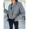 Manteau en laine simple pour femme à col tailleur britannique