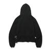 Side String Hoodie Zip-Up Black