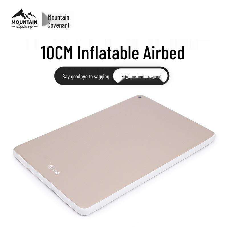 Brushed Inflatable Double Sleeping Pad for Camping, Outdoor Air Mattress, and Household Use