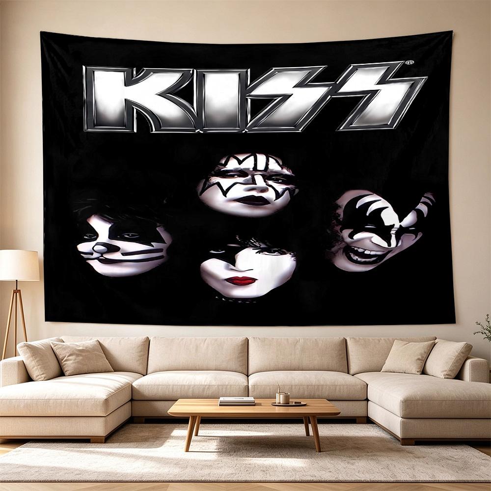 Kiss Band Rock Legends Large Wall Tapestry,Ideal for Office Backdrops, Holiday Gifts, Home Decor (Living Room, Bedroom, Dorm, Parties), and Outdoor Ce