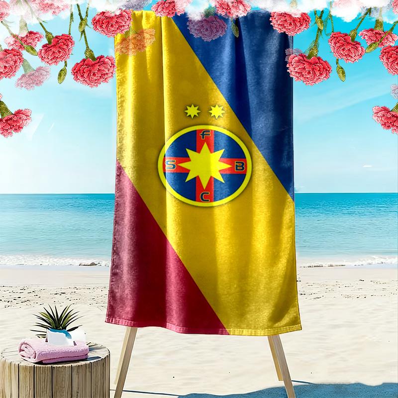 Fcsb steaua Telo da Spiaggia Stampato, Asciugamano Grande Morbido Asciugatura Rapida per Spiaggia Campeggio Nuoto