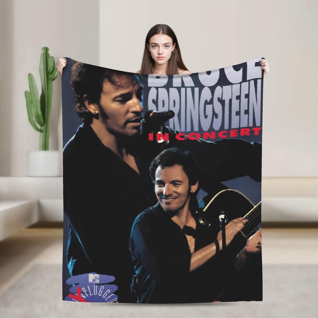 Bruceed Springsteened Concert Tour Blanket Quality Warm  Throw Blanket Winter Picnic Couch Chair Novelty Bedspread