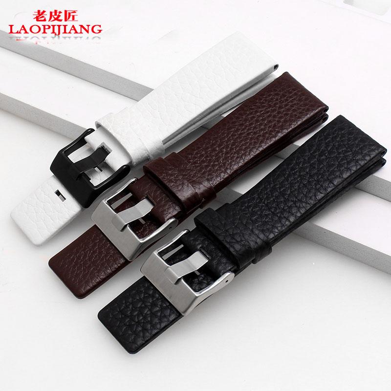 Genuine Leather Watchband for Diesel DZ1405 4323 4344 4427 7257 4283 Watches Pin Buckle Embossed bracelet 24 26 28mm Watch Strap