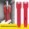14-in-1 Multifunktions-Spülbecken- & Wasserhahn-Reparaturwerkzeug - Langlebiges ABS, Anti-Rutsch-Langer Griff für Küchen- & Badezimmer-Sanitärinstallationen
