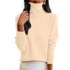 Maglione da Donna a Collo Alto Senza Cuciture, Manica Lunga in Lana, Vestibilità Slim, Temperamento