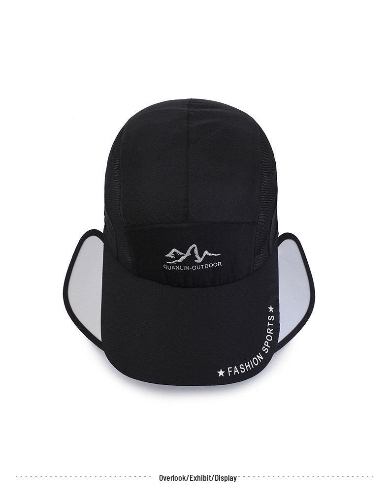 Detachable Neck Protector Sunscreen Baseball Cap with Telescopic Brim for Men & Women
