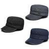 Vashion Letter Peaked Cap Flat Top Hat Outdoor Sports Thickened Ear Protection
