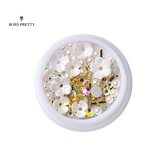 

Раковина цветок бисера украшения для ногтей горный хрусталь смешанный 3D дизайн ногтей блестки DIY маникюр ювелирный декор 6