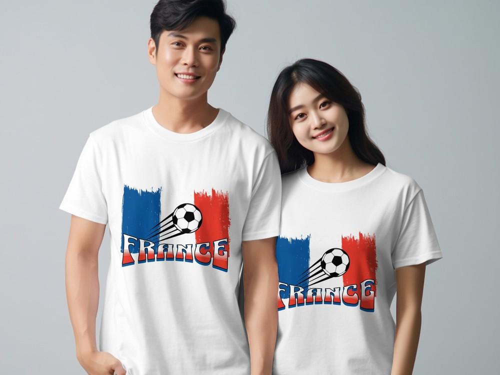 

France Football T-Shirt European Tournament Unisex Soccer TShirt Euros 2024 L