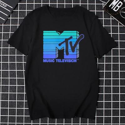 Odzież męska Retro T-shirt Vintage Rock Hip Hop Tv T-shirt Lato Unisex Casual T-shirt Mtv Music Television Graficzne T-shirty Koszulki#Kolor(5)