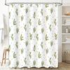 Modern Bathroom DecorFloral Pattern Shower Curtain for Bathrooms White Green Pink Polka Dot Waterproof Bath Mat Home Decoration