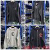 Mens Oversized Hooded Zip-Up Sweatshirt With Graphic Print Cotton Blend Fall Winter Streetwear