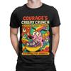 Courage Dog  100% Cotton T-Shirt For Men Beach  Vintage T Shirts O-Neck Hipster Tees Plus Size Wholesale Clothes