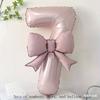 40 Inch Pink Aluminum Balloon with Number from 0 To 9 and Bow, Ideal for Birthday Party and Wedding Decorations for Girls