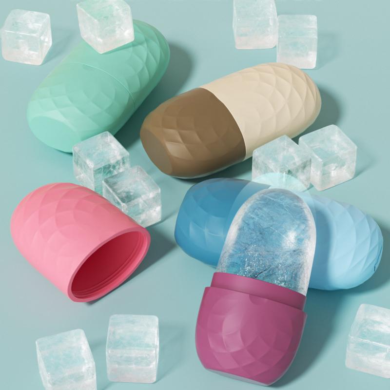 Silicone Cube Tray Shape Face Facial Ice Roller Massage Face Massage Roller Facial Reusable Ice Face Roller Skincare Tool