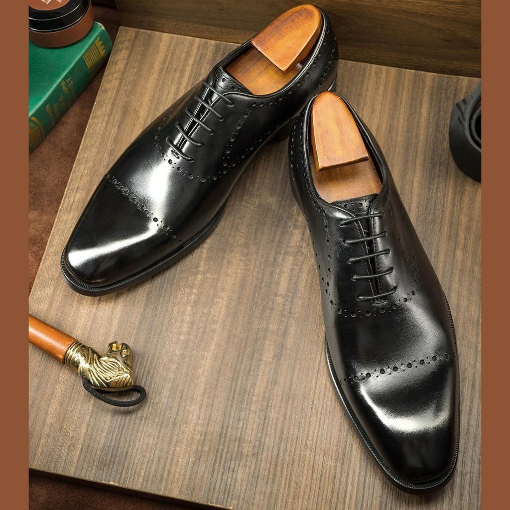 Fashion Luxury Italian Mens Wedding Dress Shoes Genuine Leather Handmade Brogue Wingtip Oxford Shoes Black Brown Formal Shoes for Men