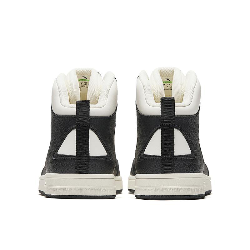 Anta Little Zero Sense Panda Comfortable Versatile Non-Slip Wear-Resistant Lightweight Increased Height Mid-Top Skate Shoes 912448084-4