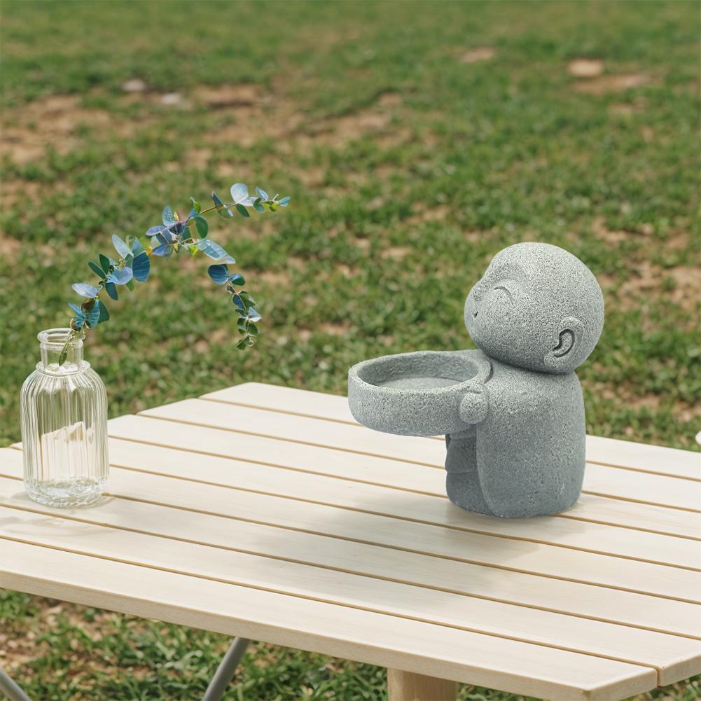 Tea Light Candle Holders Simplistic Buddha Statue Candle Holder Praying Sculptures Ornament for Home Office Chinese Accessories