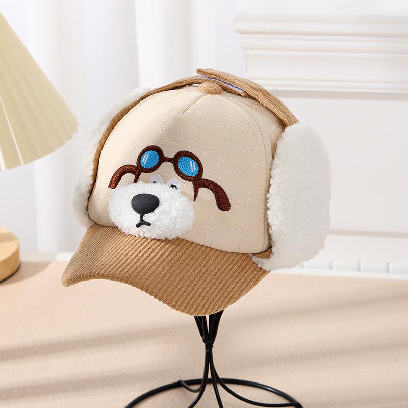 Children'S Lei Feng Hat Cartoon Dog Baseball Cap Thickened Thermal Ear Protection Hat Winter Outdoor Windproof Cap