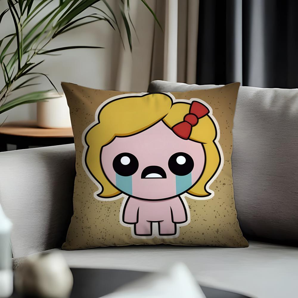 Hot Tthe Binding of Isaacable Cushion Cover Antidustmite Pillowcase Invisible Zipper Silky Short Plush Sofa Cushion Cover
