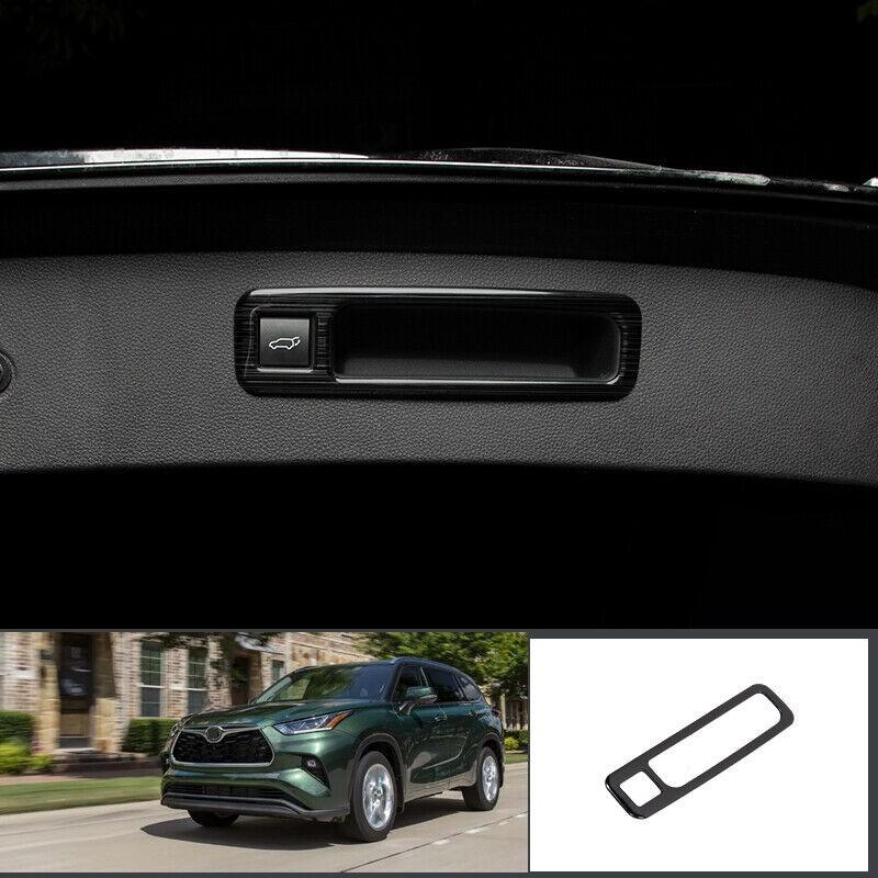 Black Titanium Rear Trunk Button Handle Cover For Toyota Highlander 2020-2023