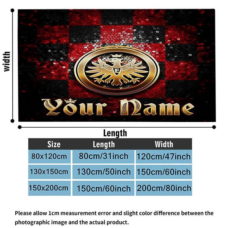 1PC Eintracht Frankfurt Custom Name Patterned Flannel Blanket Suitable For All Seasons for Home Decor Warmth and Comfort Gifts Holiday Present