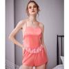 Ice silk suspender sex pajamas set women's summer flirting sexy lace loungewear two-piece set
