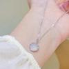 925 Silver Lychee Ice Jade Necklace Irregular Geometric Design Fashion Commuting Jewelry