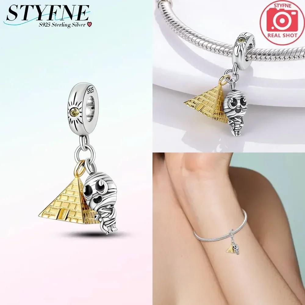 Charmscopperdesert Series Pyramid Mummy Bead For Women Diy Bracelet Necklace Original Charms For Jewelry Making