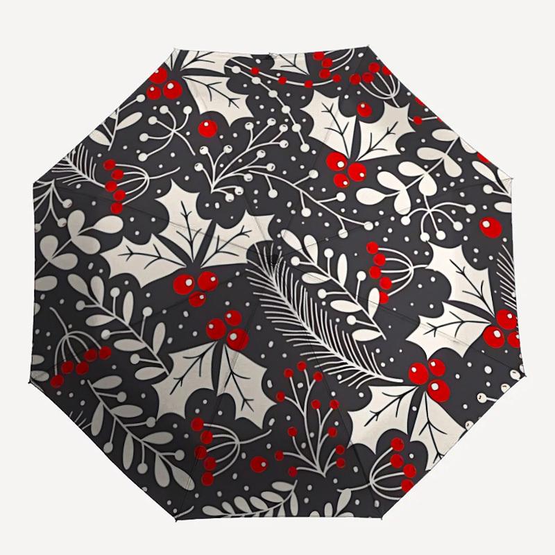 

1pc Christmas Berries Umbrella - Portable Home Essential, Durable Iron Frame with Rod Structure, Fashion Lovers yy250910066