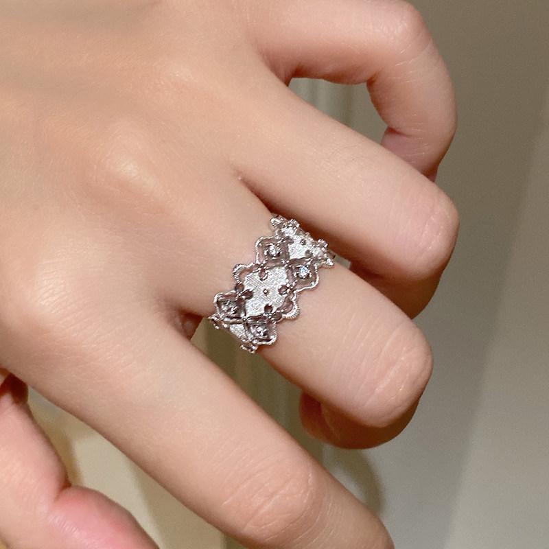 Retro Palace Style Open Lace Ring: Adjustable Fashionable Women s Index Finger Accessory Adjustable Open Ring