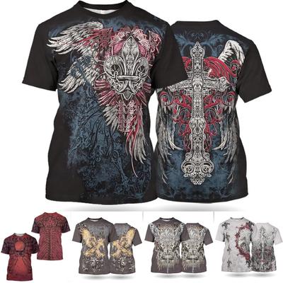 Summer Men's T-shirt Retro 3D Pattern Printed T-shirt Casual Short Sleeve T-shirt Street Women's Clothing Top