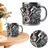 450ML 3D Unique Car Engine Coffee Cup Stainless Steel Handmade Coffee Cup V6 V8 Cocktail Mug Gifts for Men Car Lovers