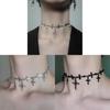 Gothic Style Alloy Cross Choker Necklace With Geometric Design For Women