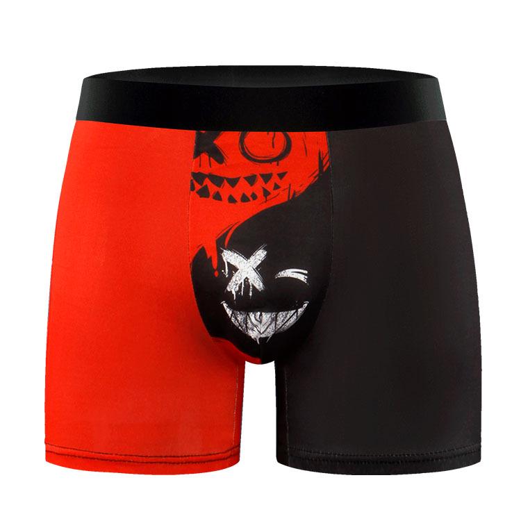 Men's European & American Size 3D Print Long Boxer Briefs