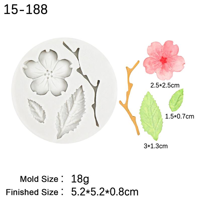 Fondant Cake Silicone Mold Rose Peach Blossom Flower Baking Chocolate Decorative Mould 15-71