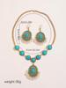 Turquoise Tassel Necklace & Earrings Retro Pearl Set