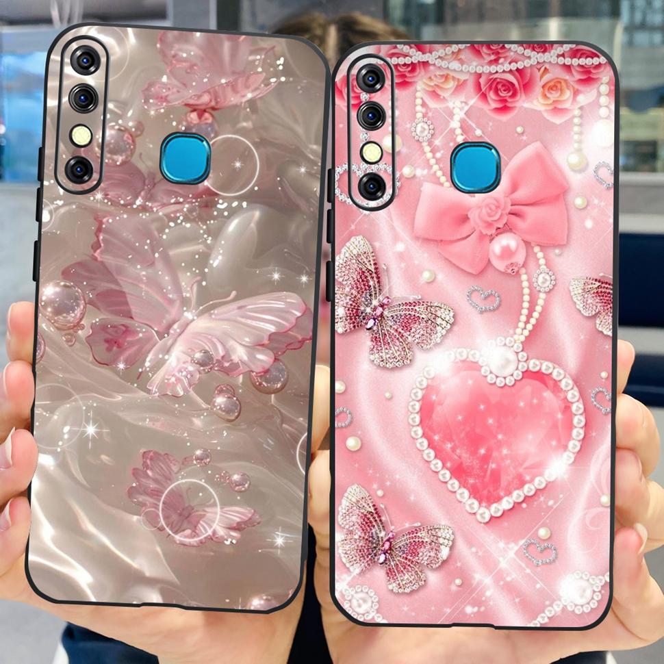 For Infinix Hot 8 2019 Case Cute Panda Butterfly Soft TPU Phone Case For Infinix Hot 8 Hot8 Back Cover X650C X650B Coque Bumper