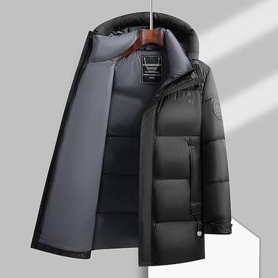 Winter Neue Herren Daunenjacke Verdickte Mittellange Kapuze Kältefeste und warme Outdoor Herrenjacke Daunenjacke