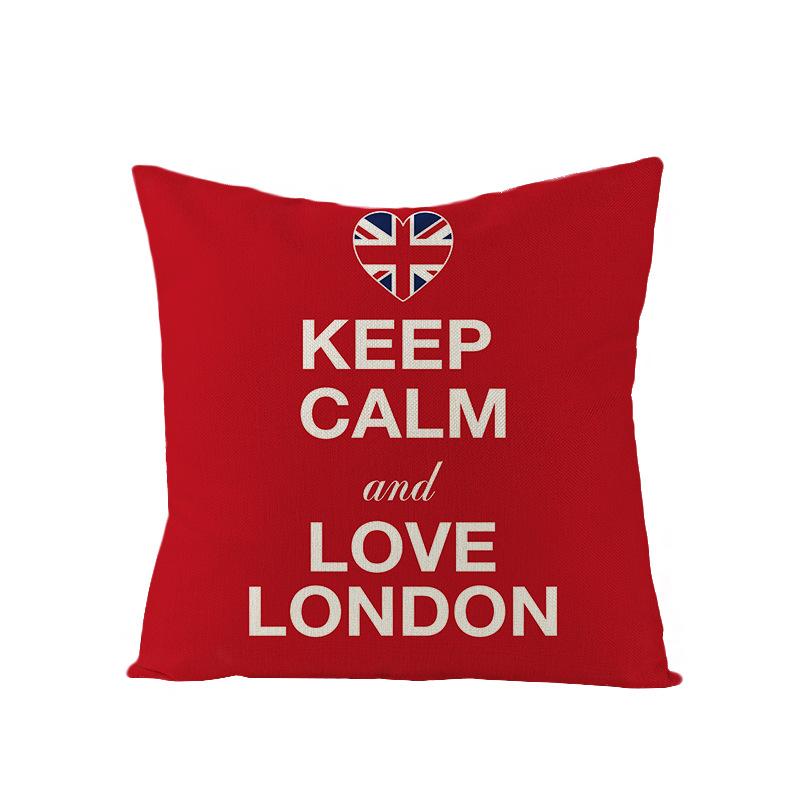 Nordic British Style Printed Pillowcase Polyester Home Sofa Pillowcase Living Room Bedroom Bedside Cushion Cover